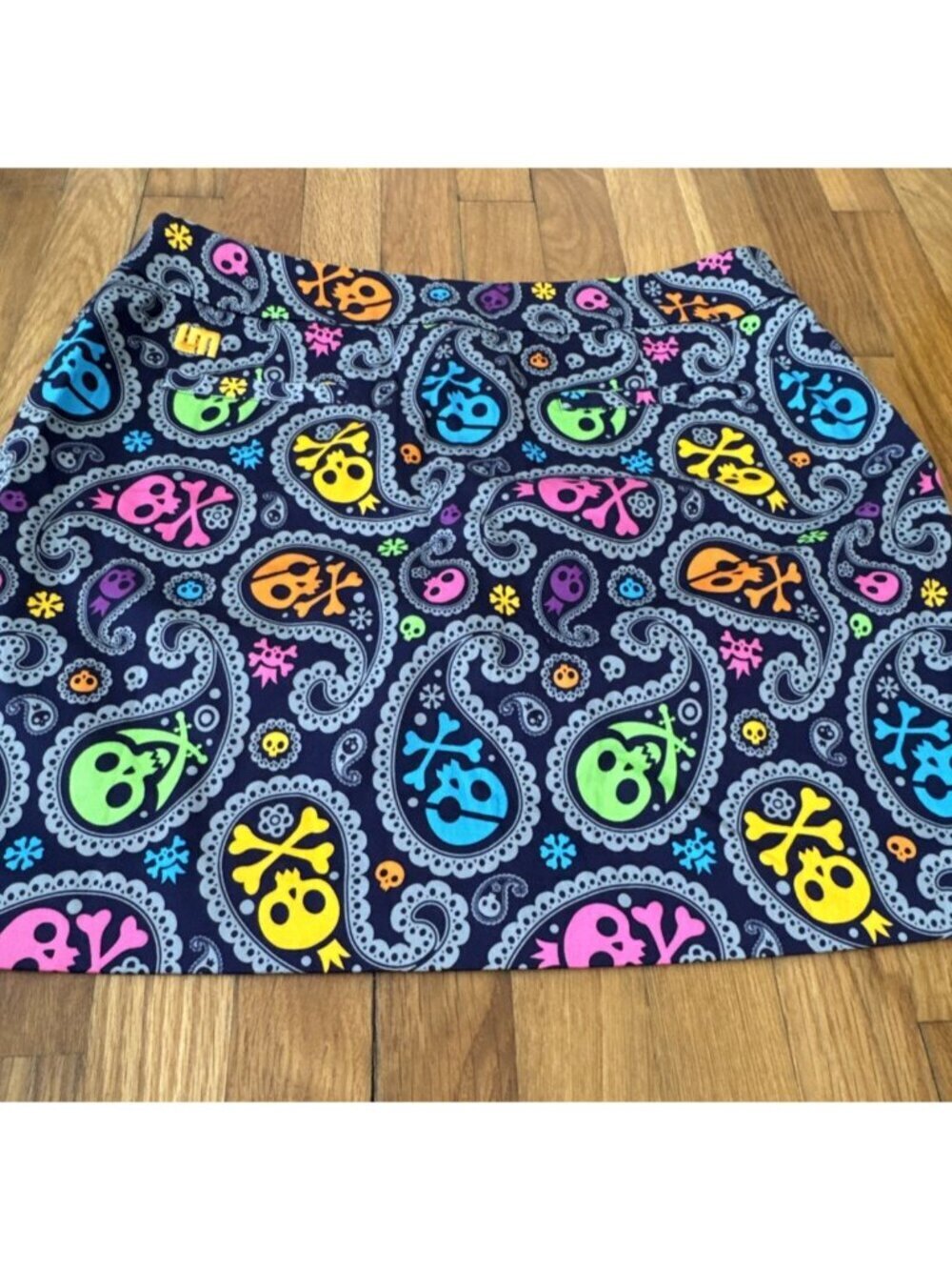 Loudmouth Ladies Multicolor Skull Jolly Roger Golf Skirt Skort Women's Size 12 - Picture 7 of 8